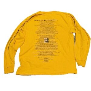 Post Malone Rockstar Song Lyrics Long Sleeve T-Shirt Mens Size L Yellow